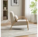 BBWL Skandinavischer Sessel Chenille massiv Holzgestell Beige Bild 4