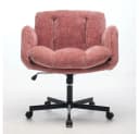 BBWL Chenille Drehstuhl Rosa mit Klapparmlehnen & Höhenverstellung Bild 1