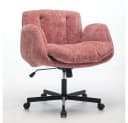 BBWL Chenille Drehstuhl Rosa mit Klapparmlehnen & Höhenverstellung Bild 3