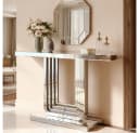 BBWL Konsolentisch Silber-Optik Spiegel U-Form Basis Bild 2