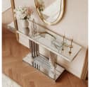 BBWL Konsolentisch Silber-Optik Spiegel U-Form Basis Bild 5