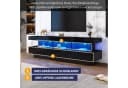 OKWISH TV-Schrank Schwarz Hochglanz mit LED Bild 5