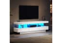 OKWISH TV-Schrank Weiß Hochglanz mit LED-Beleuchtung Bild 2