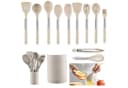 OKWISH Kochbesteck-Set 12-tlg. Silikon Edelstahl Beige Bild 1