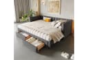 OKWISH Daybett Samt Beige/Grau mit Schubladen und Lattenrost Bild 2
