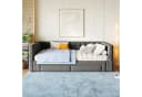 OKWISH Daybett Samt Beige/Grau mit Schubladen und Lattenrost Bild 4
