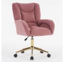 OKWISH Velvet Drehstuhl Rosa Gold Höhenverstellbar Bild 1