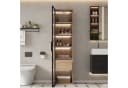 OKWISH Vitrine Badezimmerschrank mit LED-Lichtleiste und Glastür Bild 5