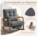 BBWL Schaukelstuhl mit Fußstütze & Lendenkissen, Cord, 150kg Bild 4