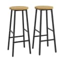 BBWL Barhocker 2er Set Metallgestell Holzoptik Sitz Bild 1