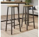 BBWL Barhocker 2er Set Metallgestell Holzoptik Sitz Bild 5