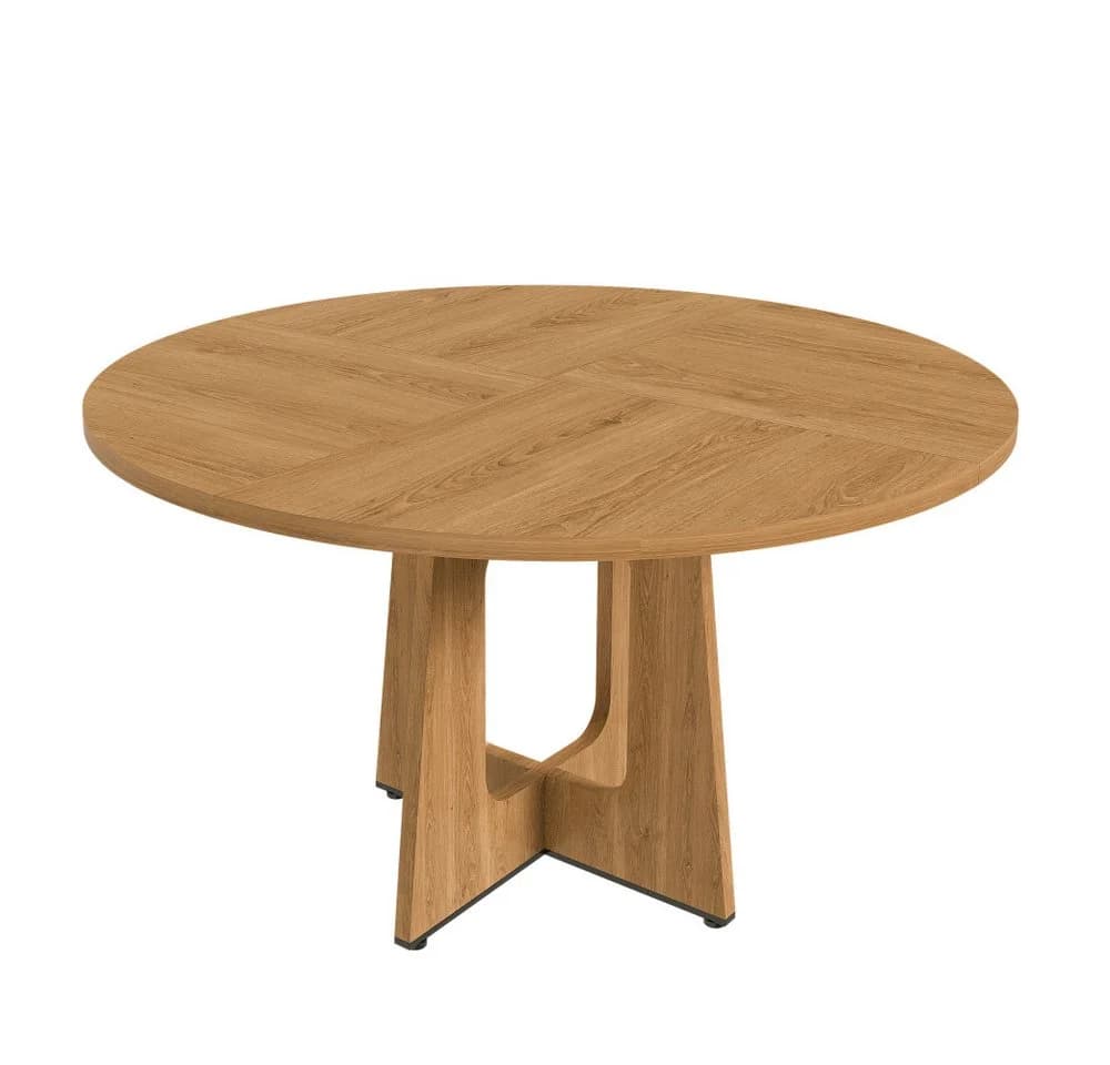 BBWL Runder Esstisch 120 cm MDF Walnuss Mid-Century Modern