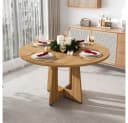 BBWL Runder Esstisch 120 cm MDF Walnuss Mid-Century Modern Bild 2