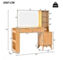 BBWL Schminktisch mit LED-Spiegel & Ladestation, 3 Schubladen, Glasablagen, MDF Bild 3