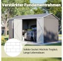 BBWL Metall-Gartenschuppen 311x240 cm grau mit Schloss, Lüftung & UV-Schutz Bild 4