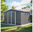 BBWL Gerätehaus 300x252x191 cm Grau Metall mit Satteldach Bild 2