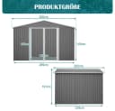 BBWL Gerätehaus 300x252x191 cm Grau Metall mit Satteldach Bild 3
