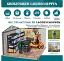 BBWL Gerätehaus 300x252x191 cm Grau Metall mit Satteldach Bild 5