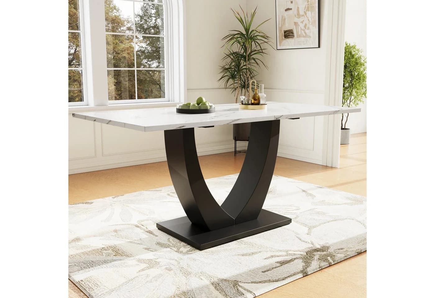 OKWISH Esstisch Marmormuster 140x80 cm - Bild 5