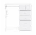 BBWL Kinderkleiderschrank Weiß mit 6 Schubladen, Kleiderstange & Steckdose Bild 1