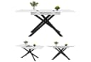 OKWISH Ausziehbarer Esstisch 120-160 cm Marmoroptik Schwarz Bild 4