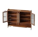 BBWL Hängeschrank Retro Massivholz Glas 4 Türen braun Bild 5