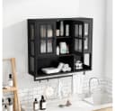 BBWL Hängeschrank 3 Türen Glasfront Schwarz Modern Bild 4