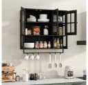 BBWL Hängeschrank 3 Türen Glasfront Schwarz Modern Bild 5