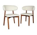 BBWL Esszimmerstuhl Massivholz Set 2er Braun PU-Sitz Bild 1