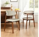 BBWL Esszimmerstuhl Massivholz Set 2er Braun PU-Sitz Bild 2