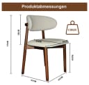 BBWL Esszimmerstuhl Massivholz Set 2er Braun PU-Sitz Bild 4