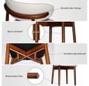 BBWL Esszimmerstuhl Massivholz Set 2er Braun PU-Sitz Bild 5