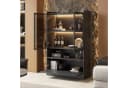 MODFU Vitrine mit LED-Beleuchtung 16 Farben Schwarz Glas Bild 1