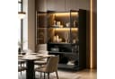 MODFU Vitrine mit LED-Beleuchtung 16 Farben Schwarz Glas Bild 2