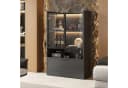 MODFU Vitrine mit LED-Beleuchtung 16 Farben Schwarz Glas Bild 3