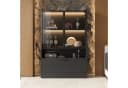 MODFU Vitrine mit LED-Beleuchtung 16 Farben Schwarz Glas Bild 4