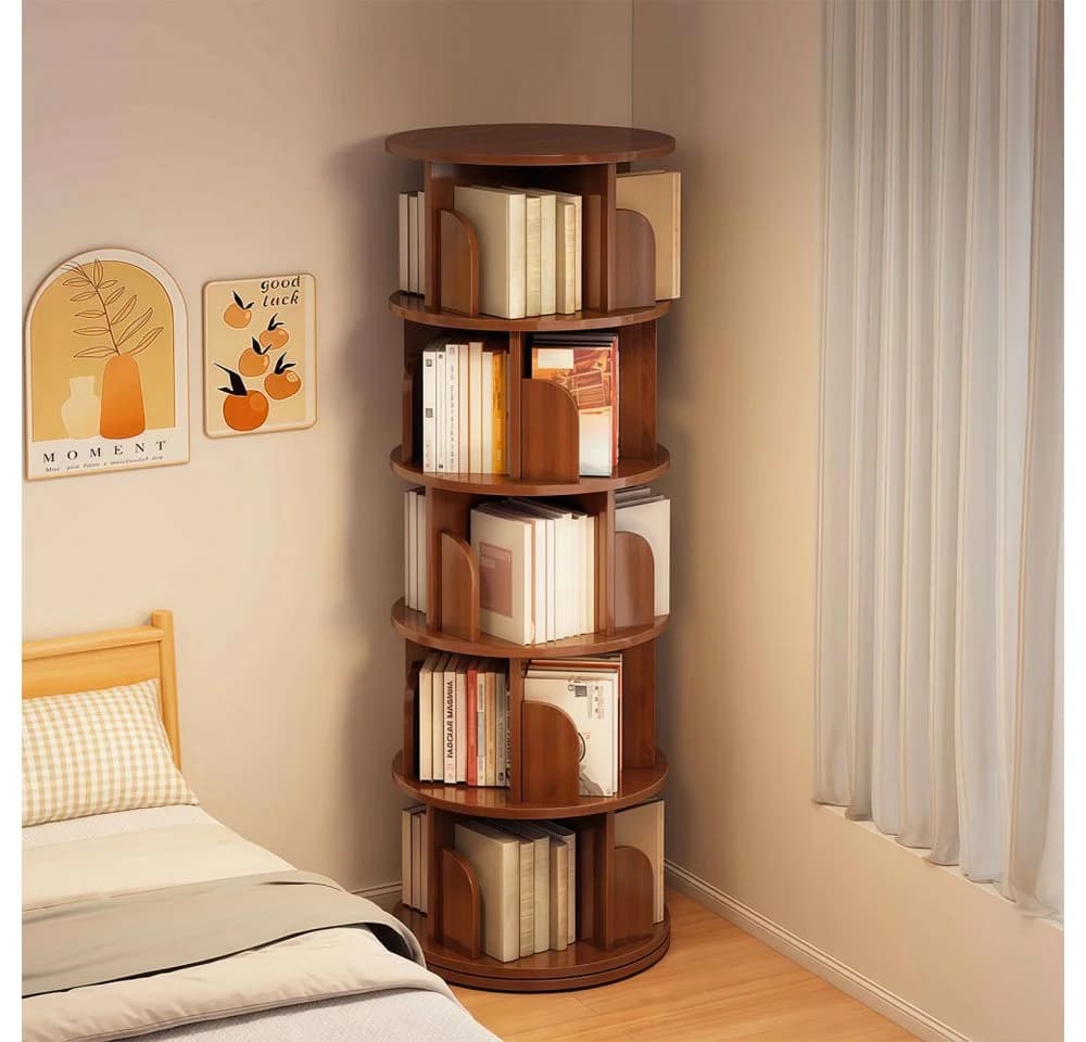 BBWL Drehbares Bücherregal 360° mit 5 Ebenen aus MDF - Bild 2