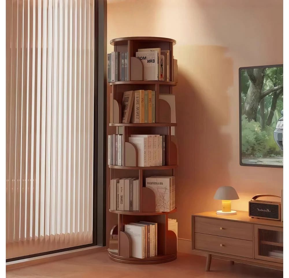 BBWL Drehbares Bücherregal 360° mit 5 Ebenen aus MDF - Bild 3
