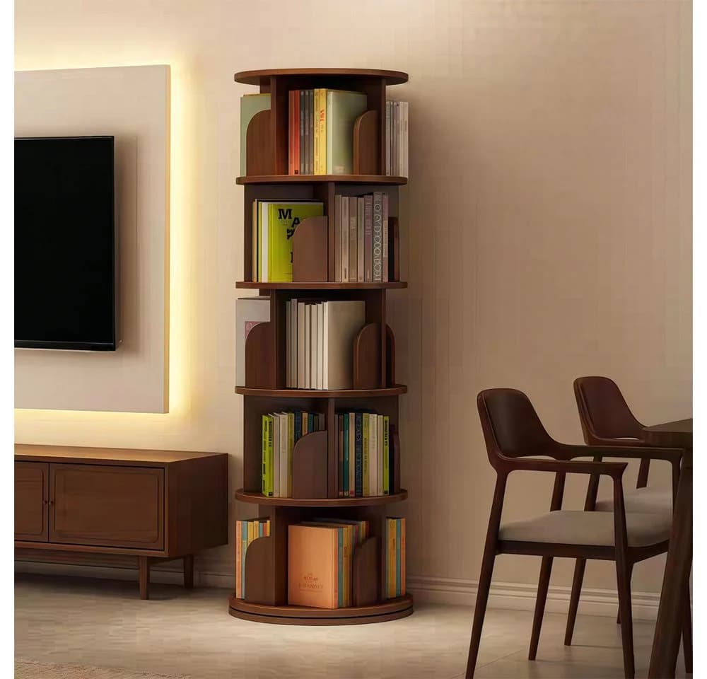BBWL Drehbares Bücherregal 360° mit 5 Ebenen aus MDF - Bild 4