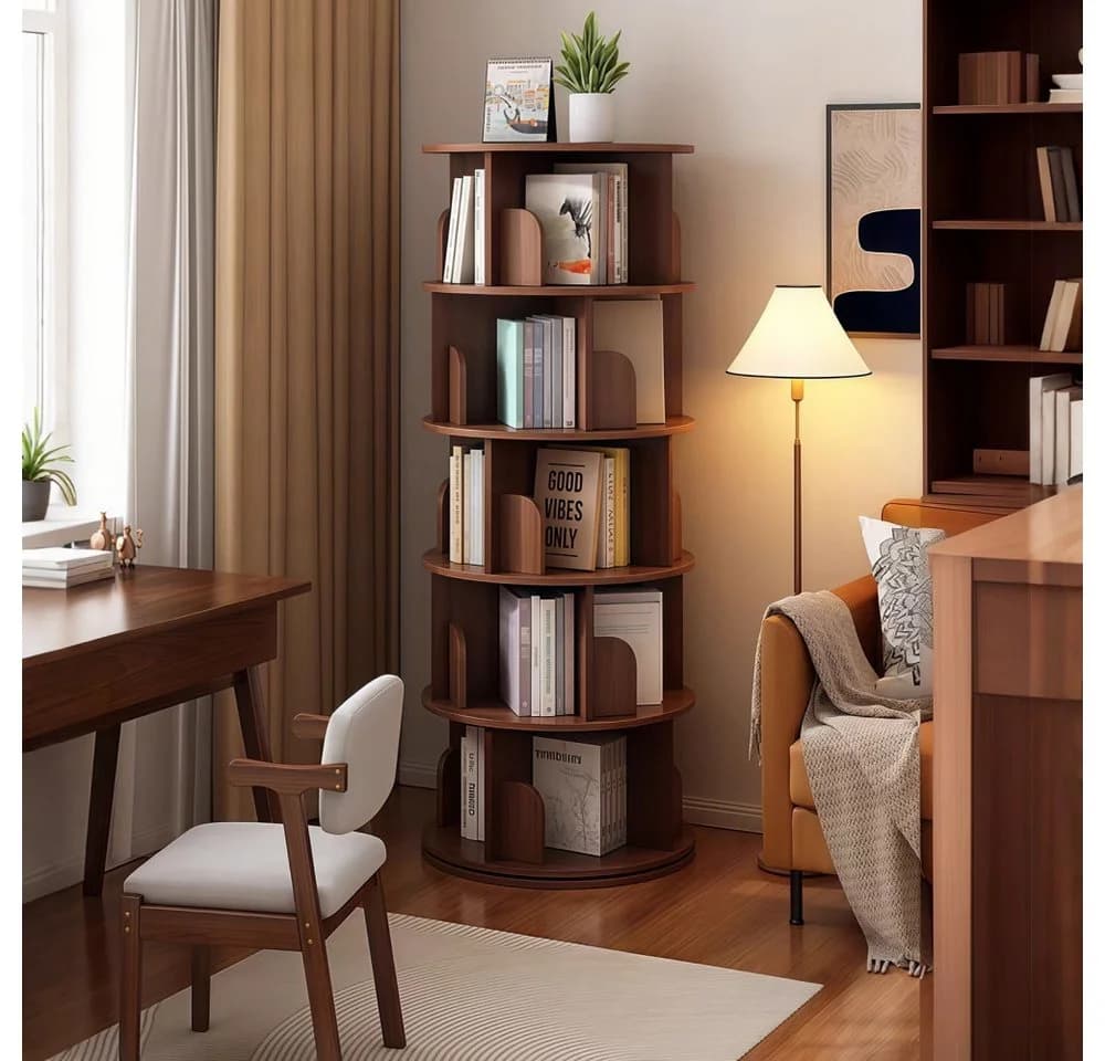 BBWL Drehbares Bücherregal 360° mit 5 Ebenen aus MDF - Bild 5