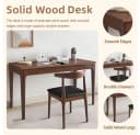 BBWL Schreibtisch mit Schubladen Walnuss Massivholz Mid-Century Bild 3