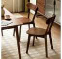 BBWL Esszimmerstuhl 2er Set Massivholz Mid-Century Walnuss Bild 3