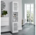 BBWL Hochschrank Weiß mit Lamellentüren und verstellbaren Böden Bild 3