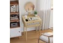 MODFU Schminktisch Bohemian Rattan mit Spiegel 2 Schubladen Bild 3