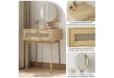 MODFU Schminktisch Bohemian Rattan mit Spiegel 2 Schubladen Bild 5