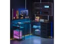 BBWL Computertisch Schwarz mit Monitorständer, Steckdosenleiste & 4 Schubladen Bild 3