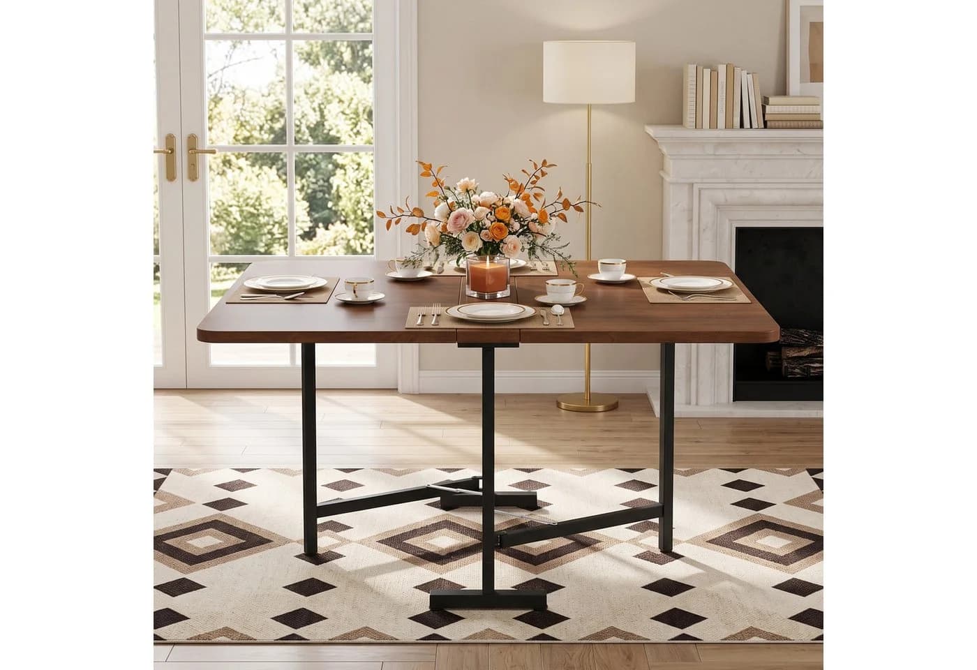 BBWL Ausziehbarer Klapptisch Holzoptik Modern - Bild 5
