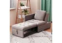 OKWISH Schlafsofa Loungesofa 3-in-1 mit verstellbarer Rückenlehne Grau Leinen Bild 2