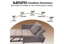 OKWISH Schlafsofa Loungesofa 3-in-1 mit verstellbarer Rückenlehne Grau Leinen Bild 4