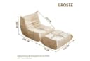 STILVORA Sitzsack Relaxsessel Beige mit Fußhocker & Teddyfell Bild 1